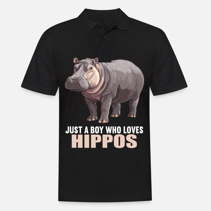 Nilpferd Flußpferd - Männer Poloshirt - Schwarz