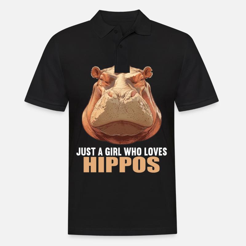 Nilpferd Flußpferd - Männer Poloshirt - Schwarz