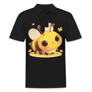 Bienen Biene - Männer Poloshirt - Schwarz - Vorne - Kai (181cm)