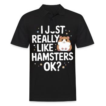 Hamster - Männer Poloshirt - Schwarz - Vorne - Kai (181cm)