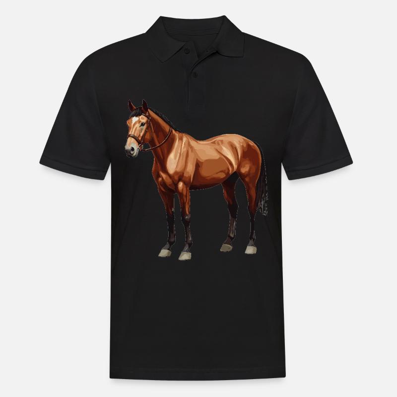 Pferde Pferd - Männer Poloshirt - Schwarz