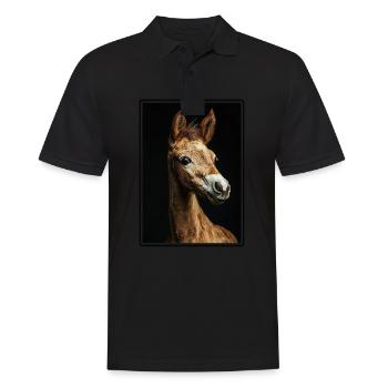 Pferde Pferd - Männer Poloshirt - Schwarz - Vorne - Kai (181cm)