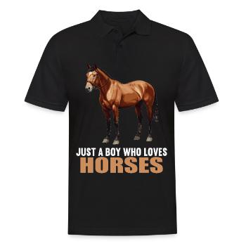 Chevaux Cheval - Polo Homme - noir - Devant - Kai (181cm)