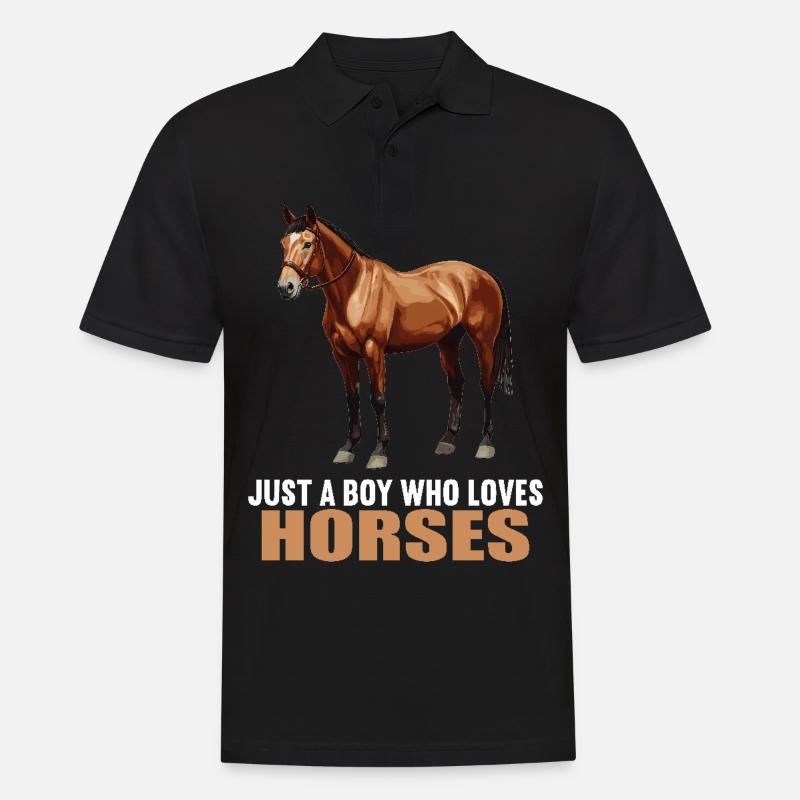 Pferde Pferd - Männer Poloshirt - Schwarz