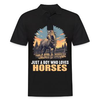 Chevaux Cheval - Polo Homme - noir - Devant - Kai (181cm)