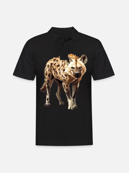 Hyänen Hyäne - Männer Poloshirt - Schwarz