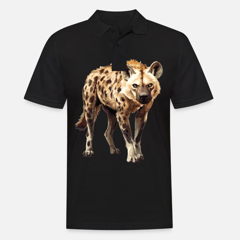 Hyänen Hyäne - Männer Poloshirt - Schwarz