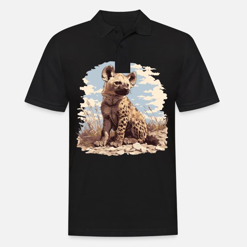 Hyänen Hyäne - Männer Poloshirt - Schwarz