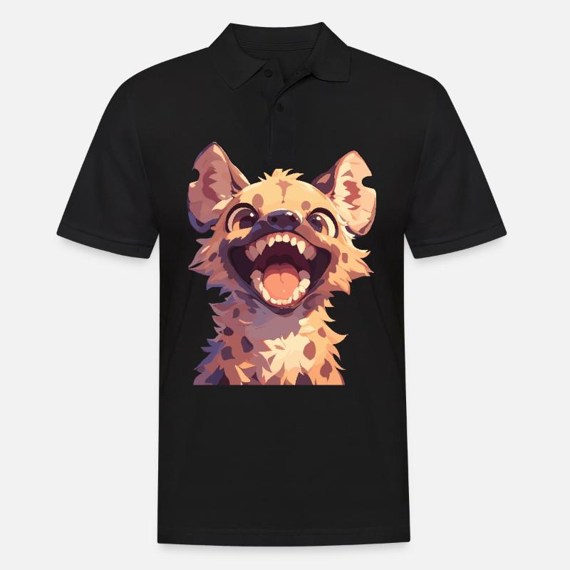 Hyänen Hyäne - Männer Poloshirt - Schwarz