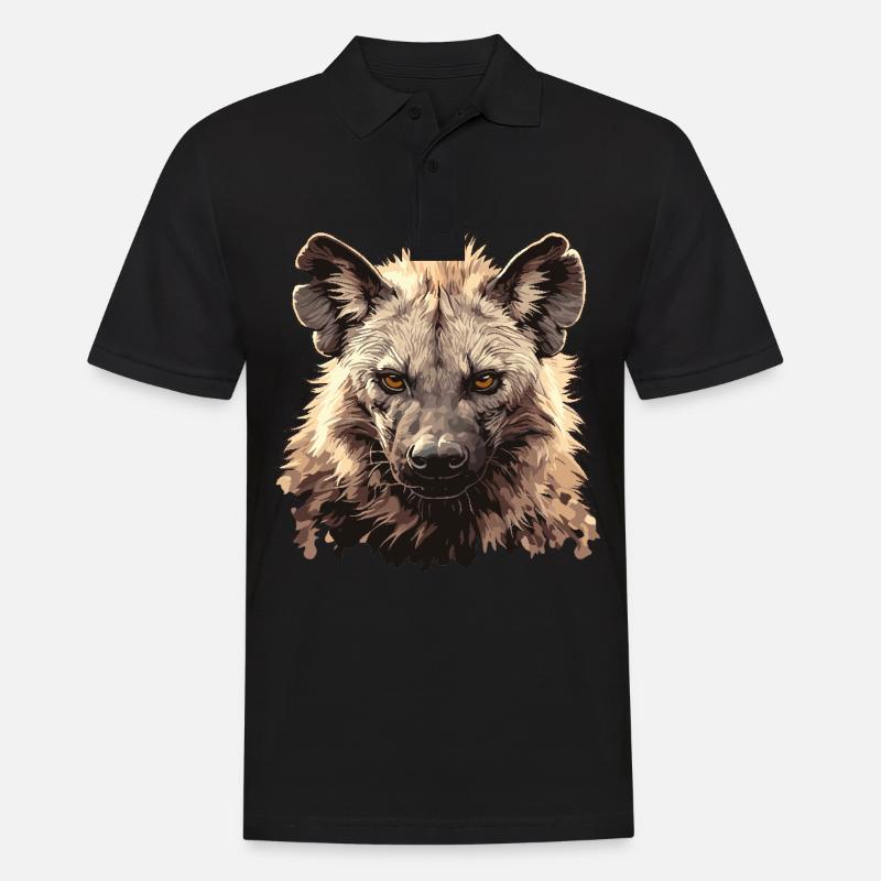 Hyänen Hyäne - Männer Poloshirt - Schwarz