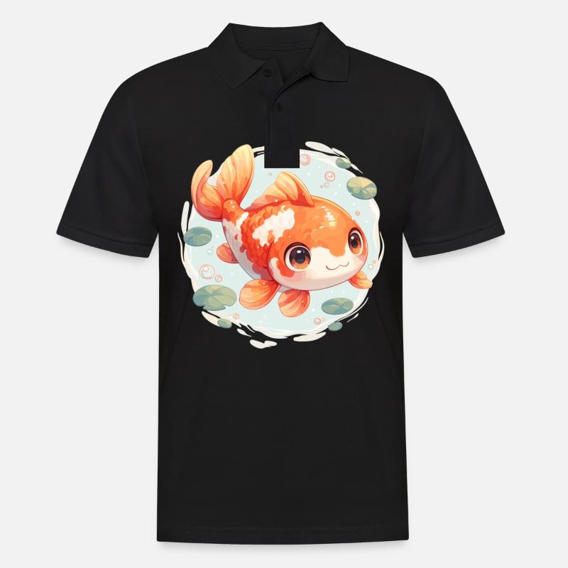 Kois Koi Karpfen - Männer Poloshirt - Schwarz