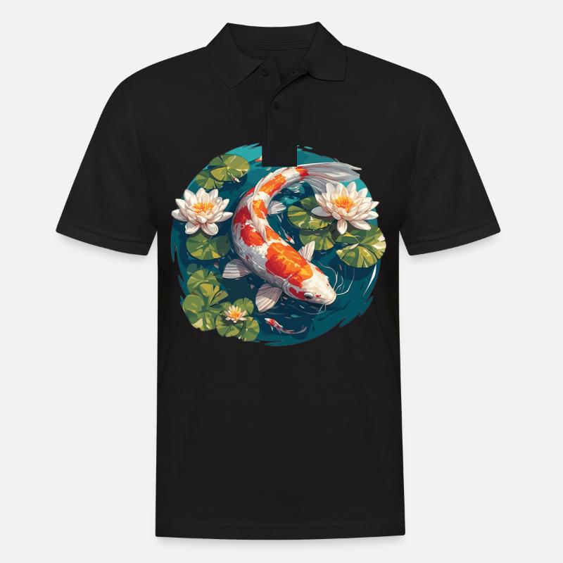 Kois Koi Karpfen - Männer Poloshirt - Schwarz