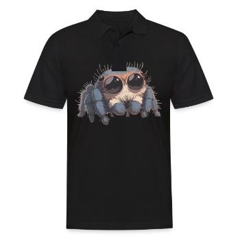 Jumping Spider Springspinnen Springspinne - Männer Poloshirt - Schwarz - Vorne - Kai (181cm)