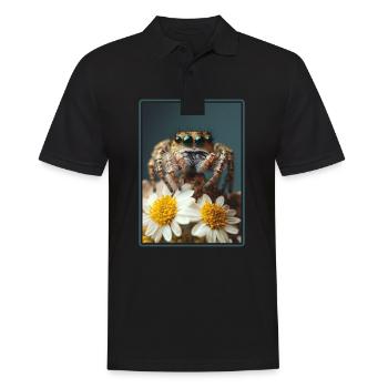 Jumping Spider Springspinnen Springspinne - Männer Poloshirt - Schwarz - Vorne - Kai (181cm)