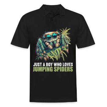 Jumping Spider Springspinnen Springspinne - Männer Poloshirt - Schwarz - Vorne - Kai (181cm)
