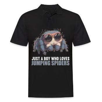 Jumping Spider Springspinnen Springspinne - Männer Poloshirt - Schwarz - Vorne - Kai (181cm)