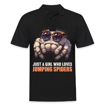 Jumping Spider Springspinnen Springspinne - Männer Poloshirt - Schwarz - Vorne - Kai (181cm)