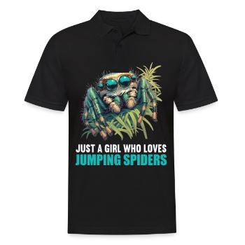 Jumping Spider Springspinnen Springspinne - Männer Poloshirt - Schwarz - Vorne - Kai (181cm)