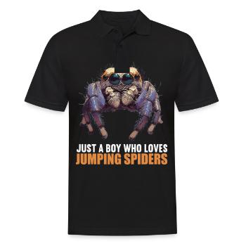 Jumping Spider Springspinnen Springspinne - Männer Poloshirt - Schwarz - Vorne - Kai (181cm)