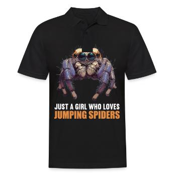 Jumping Spider Springspinnen Springspinne - Männer Poloshirt - Schwarz - Vorne - Kai (181cm)