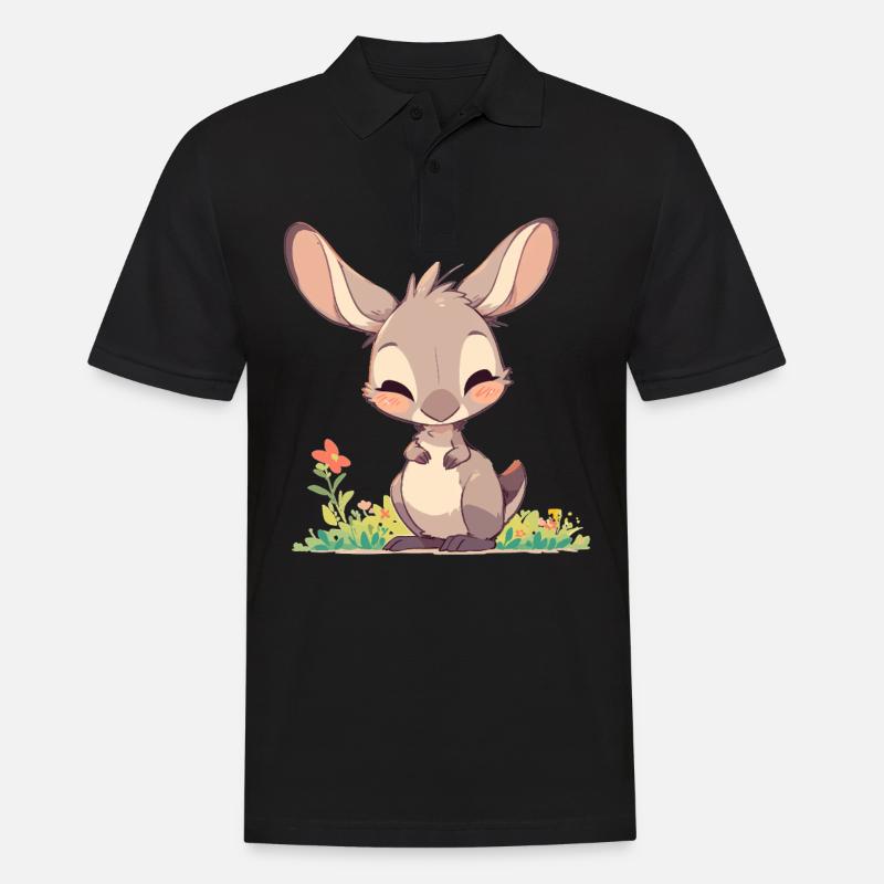 Kängurus Känguru - Männer Poloshirt - Schwarz