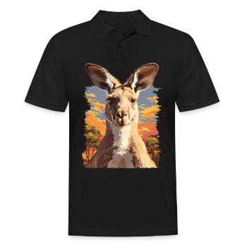 Kangaroos Kangaroo - Men's Polo Shirt - black - Front - Kai (181cm)