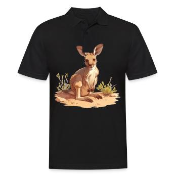 Kangaroos Kangaroo - Men's Polo Shirt - black - Front - Kai (181cm)