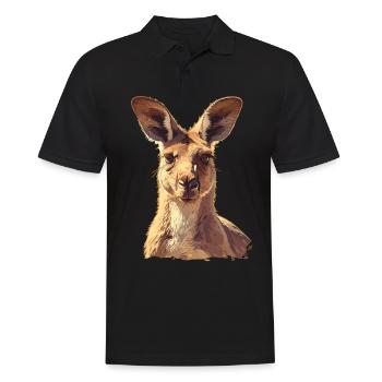 Kangaroos Kangaroo - Men's Polo Shirt - black - Front - Kai (181cm)