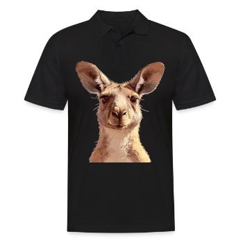 Kangaroos Kangaroo - Men's Polo Shirt - black - Front - Kai (181cm)