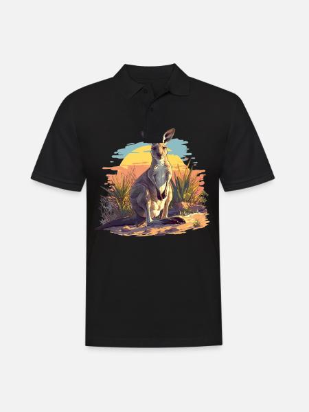 Kangaroos Kangaroo - Men's Polo Shirt - black