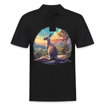 Kangaroos Kangaroo - Men's Polo Shirt - black - Front - Kai (181cm)