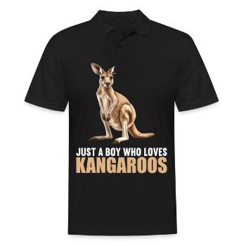 Kangaroos Kangaroo - Men's Polo Shirt - black - Front - Kai (181cm)