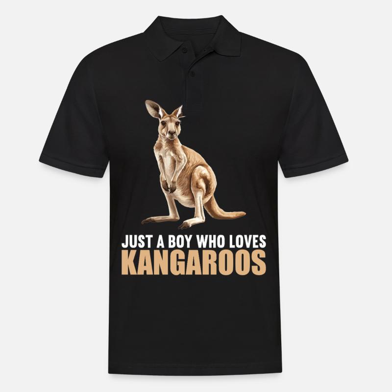 Kängurus Känguru - Männer Poloshirt - Schwarz