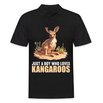 Kangaroos Kangaroo - Men's Polo Shirt - black - Front - Kai (181cm)