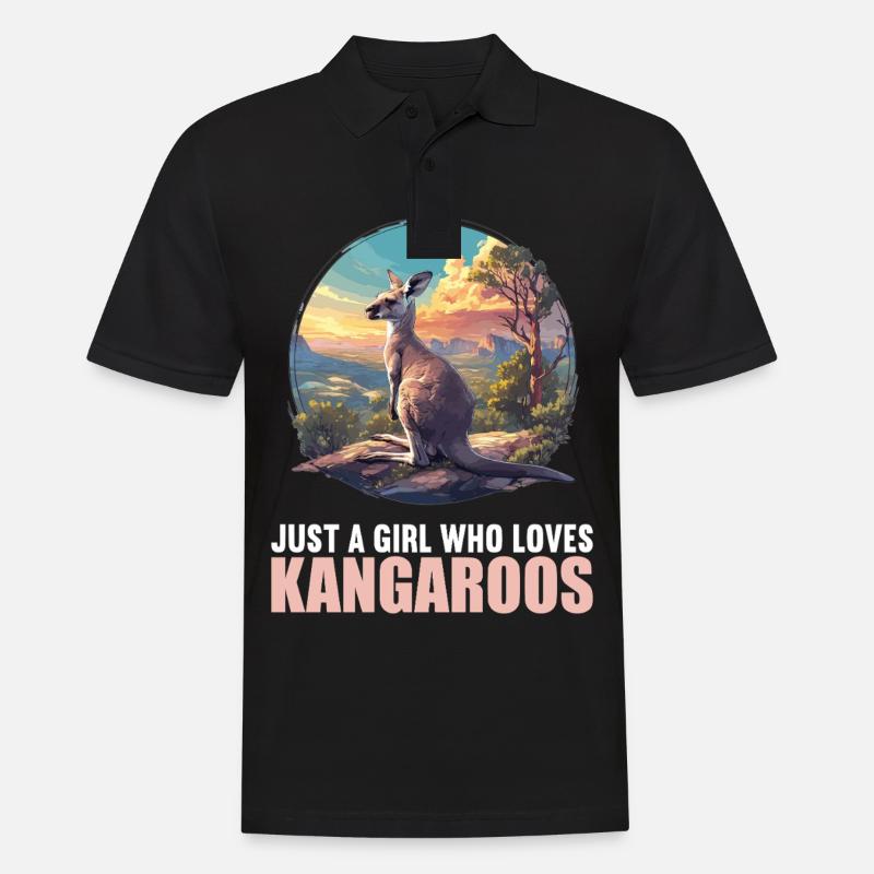 Kängurus Känguru - Männer Poloshirt - Schwarz
