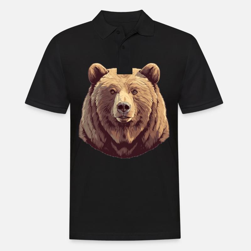 Kodiakbären Kodiakbär - Männer Poloshirt - Schwarz