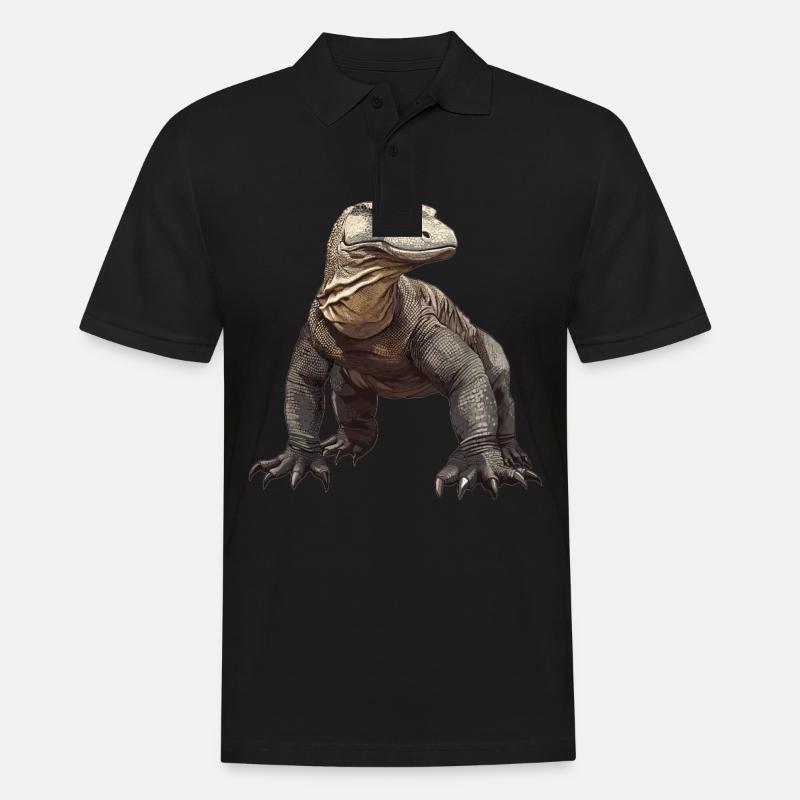 Komodowarane Komodowaran - Männer Poloshirt - Schwarz