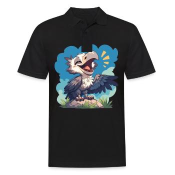 Vulture Geier - Männer Poloshirt - Schwarz - Vorne - Kai (181cm)