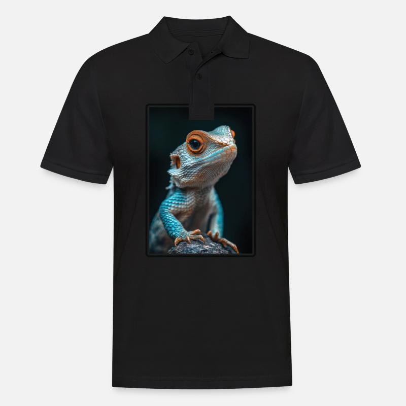 Eidechsen Eidechse - Männer Poloshirt - Schwarz