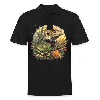 Lizards Lizard - Men's Polo Shirt - black - Front - Kai (181cm)