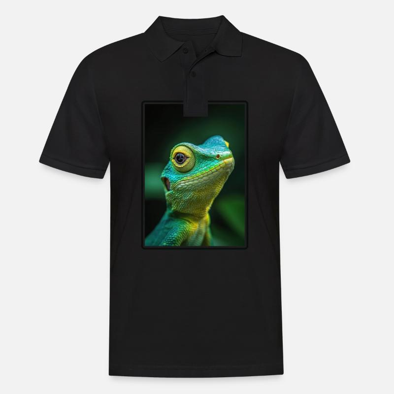 Eidechsen Eidechse - Männer Poloshirt - Schwarz