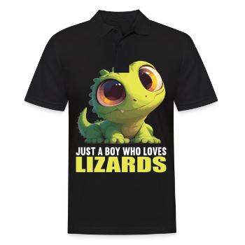 Lizards Lizard - Men's Polo Shirt - black - Front - Kai (181cm)