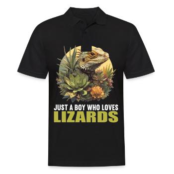 Lizards Lizard - Men's Polo Shirt - black - Front - Kai (181cm)