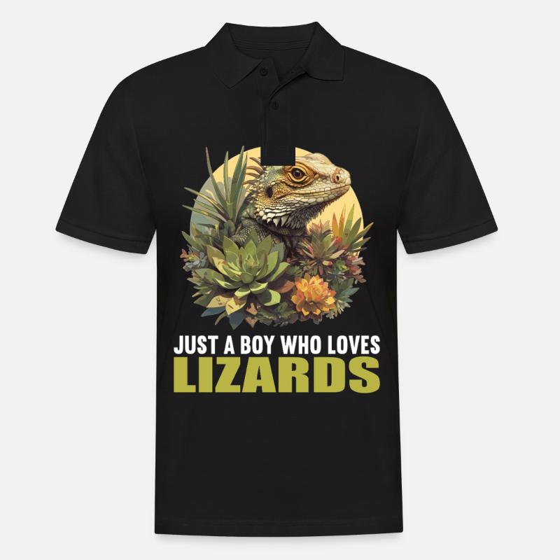 Eidechsen Eidechse - Männer Poloshirt - Schwarz