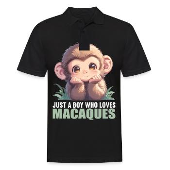 Makaken Makake - Männer Poloshirt - Schwarz - Vorne - Kai (181cm)