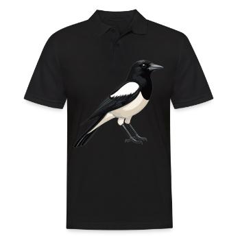 Elstern Elster - Männer Poloshirt - Schwarz - Vorne - Kai (181cm)