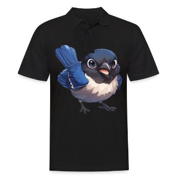 Elstern Elster - Männer Poloshirt - Schwarz - Vorne - Kai (181cm)