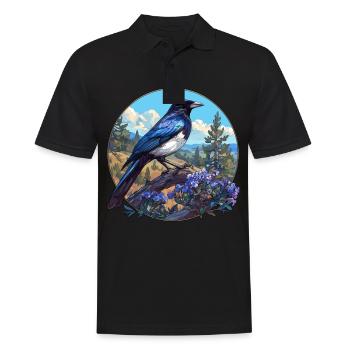 Elstern Elster - Männer Poloshirt - Schwarz - Vorne - Kai (181cm)