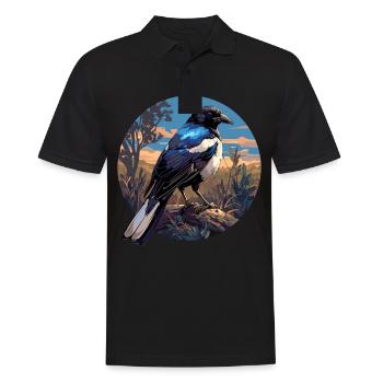Elstern Elster - Männer Poloshirt - Schwarz - Vorne - Kai (181cm)