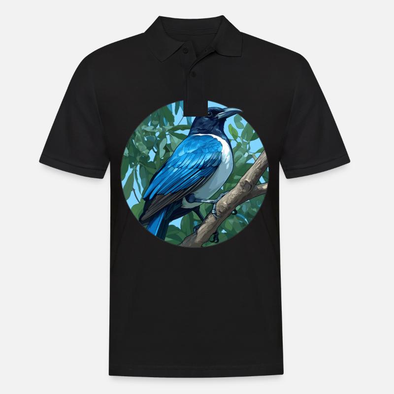 Elstern Elster - Männer Poloshirt - Schwarz